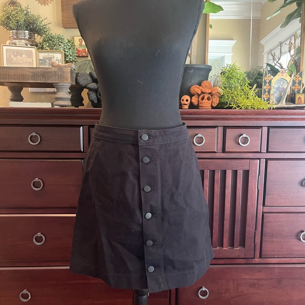 American Apparel Black Mini Skirt with Button Detail
